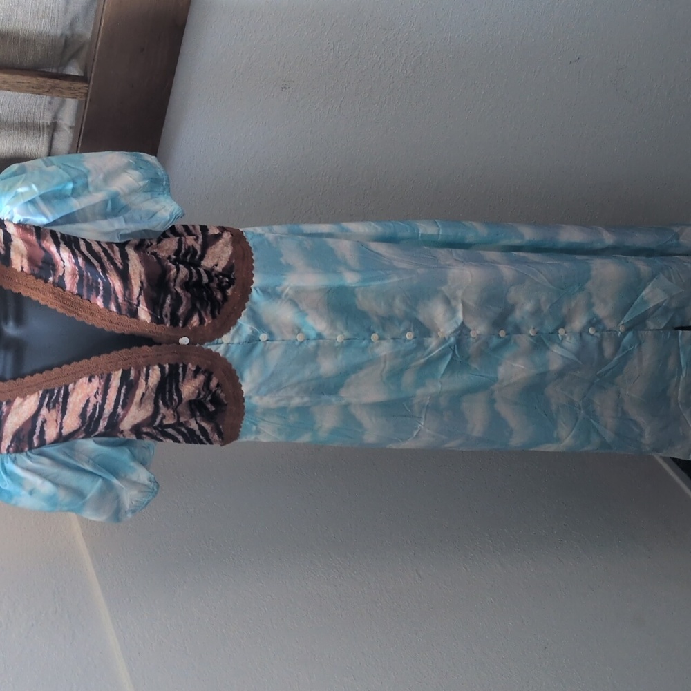 ✨ Nwt Serendipitous Dress In Tiger Blue Cloud By Dresses In Lala Size Small - Picture 4 of 10